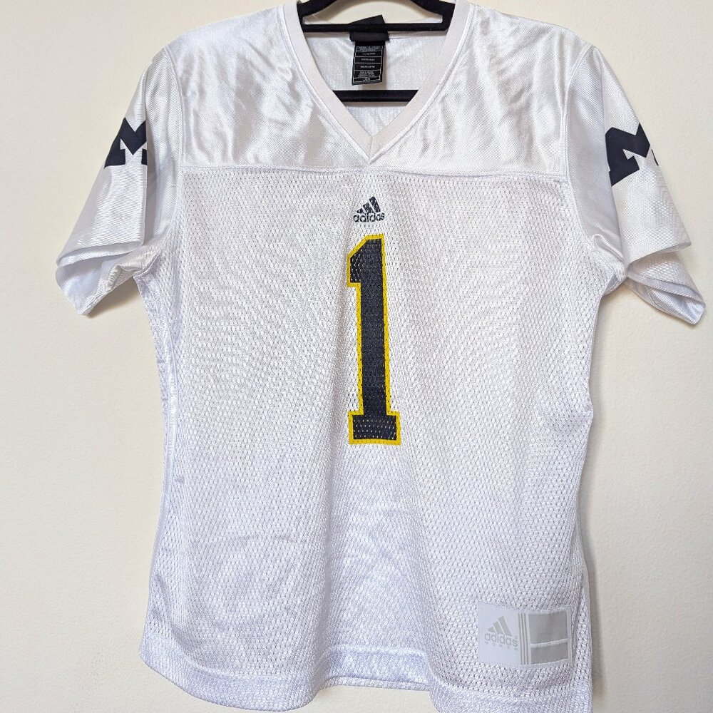 Adidas White University of Michigan U of M #1 Women's Jersey, Size L